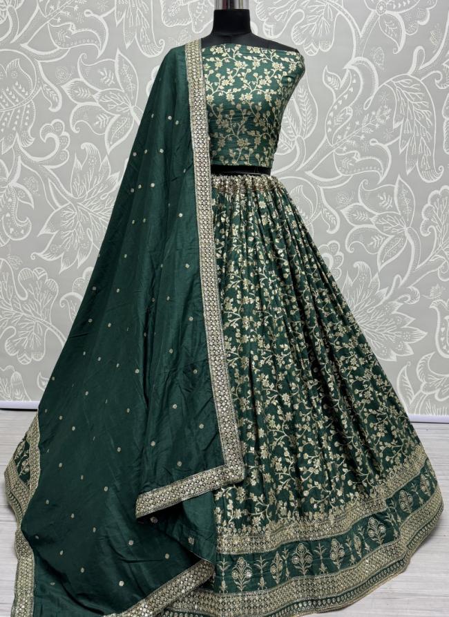 Rimzim Viscose Teal Bridal Wear Embroidery Work Lehenga Choli